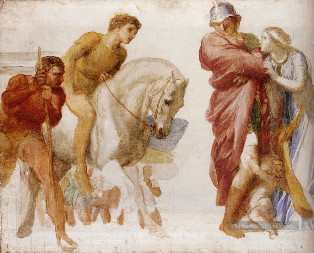 Étude pour Coriolanus symboliste George Frederic Watts Peintures à l'huile
